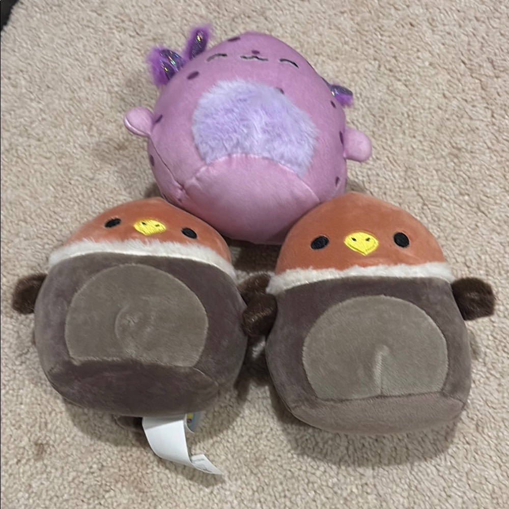 Cute Plush Toy Set - Purple and Brown